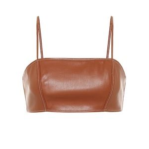 STAUD bomber faux leather bralette